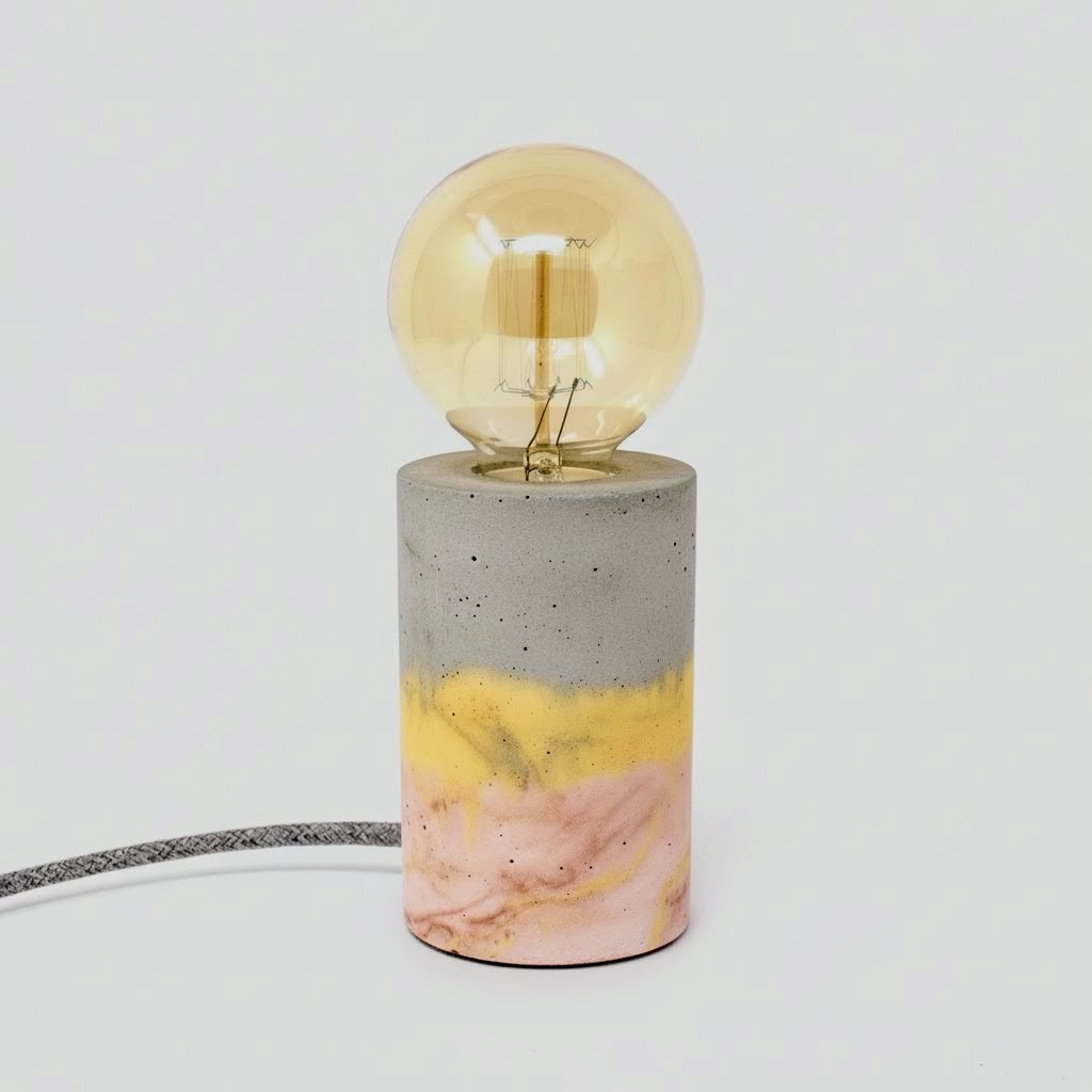 concrete light yellow,pink and gray