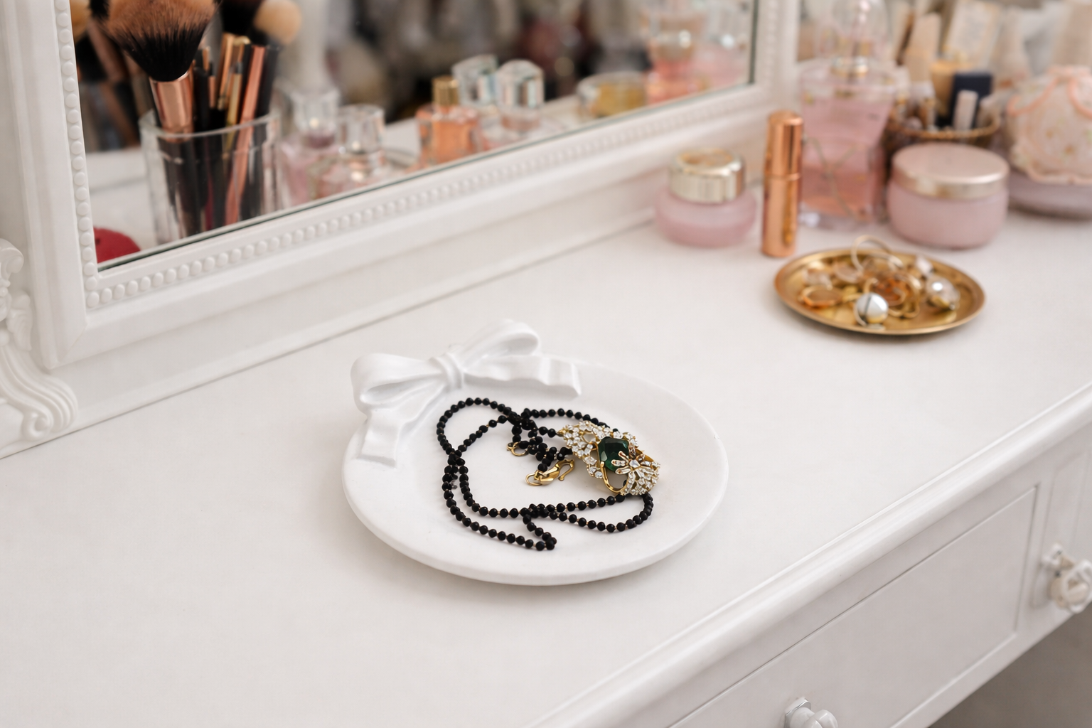 Concrete Bow Trinket Tray – Handmade Jewelry Organizer - Image 3